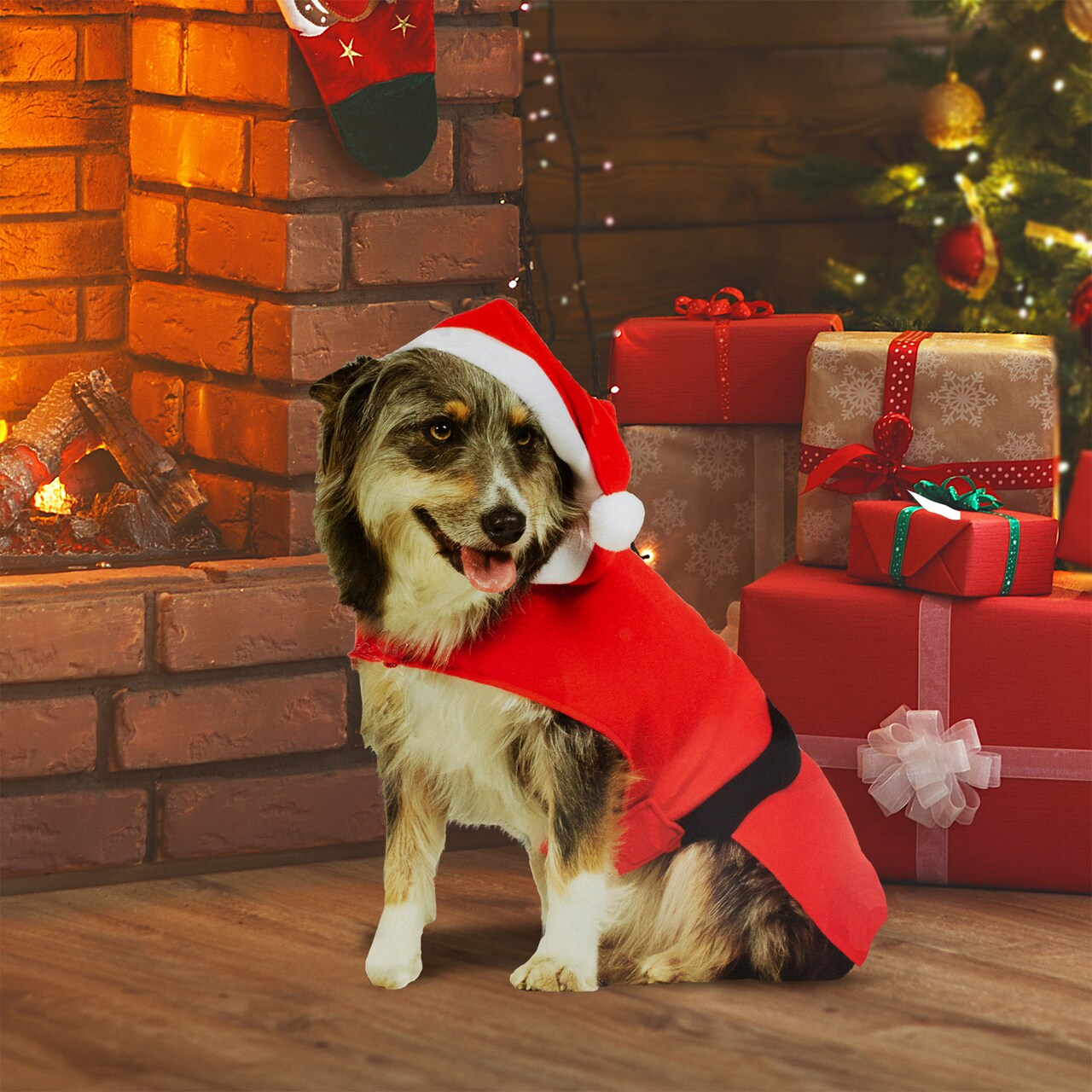Northlight Santa Claus Christmas Dog Costume with Hat - Size XS